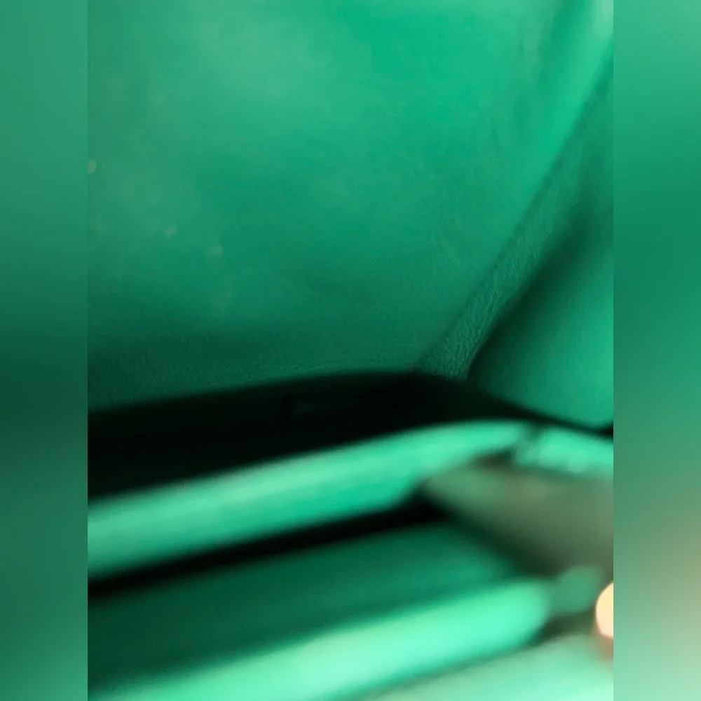 CHANEL 💯 Authentic Emerald Green Quilted Mini Flap Bag with Silver Hardware rare - Picture 8 of 16